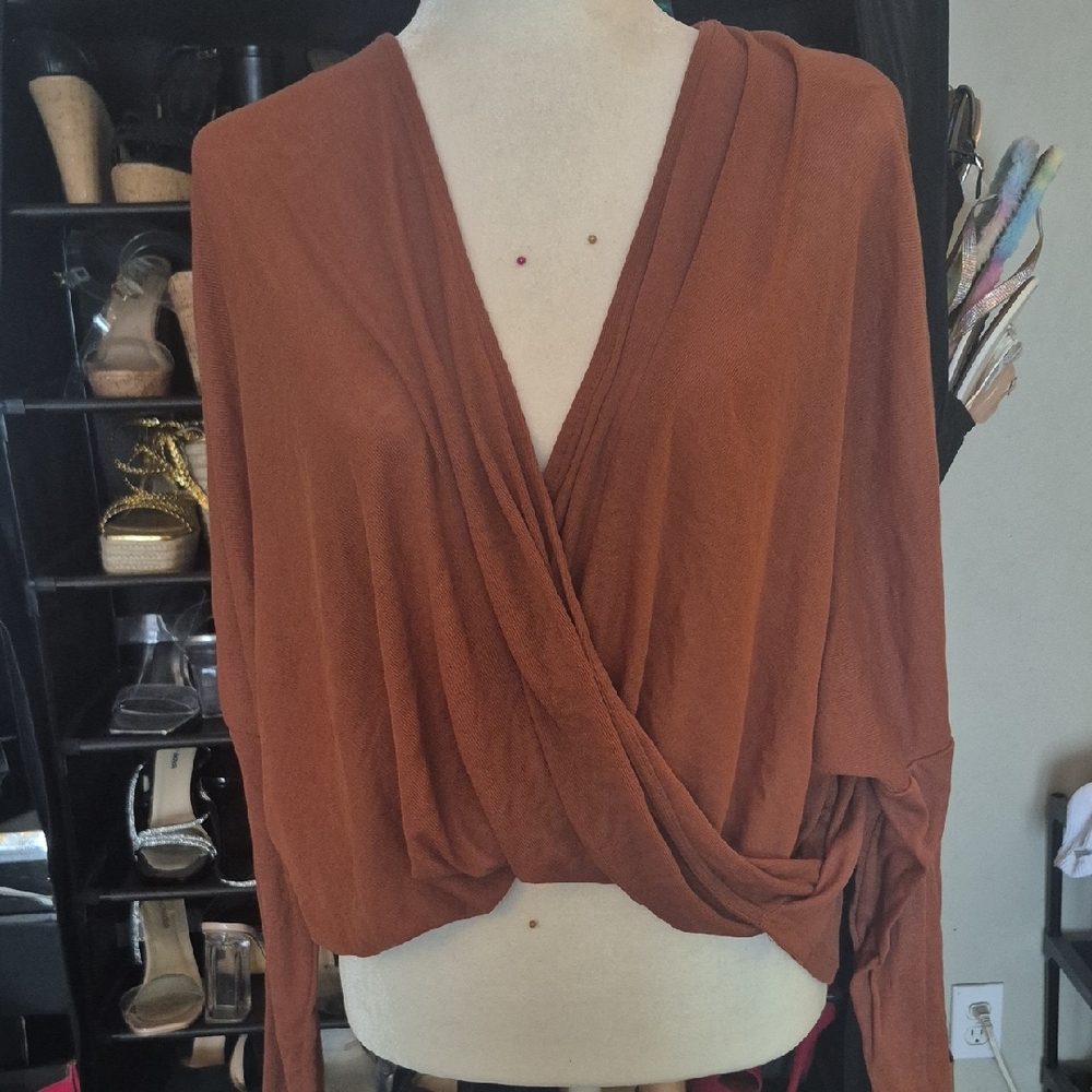 FAVLUX Terracotta Drape Blouse